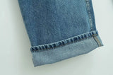KYLETHOMASW  -  New Ladies' Patchwork Design Flared Pants Casual Denim Pants Retro Style Spice Girls Trousers High Waist Solid Color Jeans