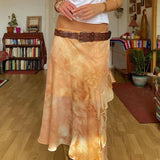 KYLETHOMASW  -  Fashionable Retro Smudged Chiffon Skirt Ruffled Loose Loose Hanging Hot Girl Irregular