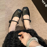 KYLETHOMASW  -  Shoes for Women New Fashion Medium Heeled Women Single Shoes Soft and Comfortable Red Ballet Shoes Zapatos De Mujer