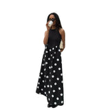 KYLETHOMASW  -  Summer Polka Dot Dress Women's Sleeveless Wrap V-Neck Dress Elegant Contrast Panel A-Line Midi Vintage Sundress Clothes New