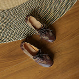 KYLETHOMASW  -  Genuine leather women ballet flats slip on casual pumps