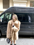 KYLETHOMASW  -  Sweet Hot Girl Fixed Dyed Toka Fur Coat Women's Fall/winter Turn-down Collar Loose Long-sleeved Coat Fashion Female Clothes
