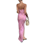 KYLETHOMASW  -  Women Sleeveless Maxi Tank Dress Spaghetti Strap Pattern Long Bodycon Dress Slim Dress