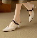 KYLETHOMASW  -  Women Pointed Toe Slippers High Heels Sexy Dress Shoes Fashion Elegant Slingback Woman Pumps Summer Party Zapatos De Mujer