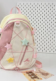 KYLETHOMASW  -  High Capacity Schoolmochila Travel Bag Contrast All Match Backpack Star Zipper Sac Femme Preppy Style Drawstring Bags for Woman