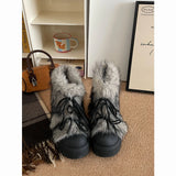 KYLETHOMASW  -  Designer Brand Retro Plus Pile Thickening Increase Thick Soled Snow Boots Women's New Winter Warm Plush Cotton Boots