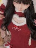 KYLTHOMASW  -   Winter Christmas Knitted Dress Women Patchwork Kawaii Y2K Sweater Mini Dress Female Fashion Sexy Cute Dress