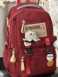 KYLETHOMASW  -  Schoolbag Female College Students Retro Simple Computer Backpack Junior High School Student Large-capacity Travel Backpack Male