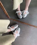 KYLETHOMASW  -  Fashion Round Toe Ballet Flats Women Butterfly-knot New Concise Casual Flat Shoes Comfy Silvery Brand Designer Women Shoes