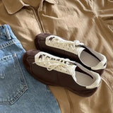 KYLETHOMASW  -  Sneakers Casual Sports Shoes for Women Lightweight Leather Breathable Shoes Women Flat White Tennis Shoes