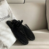 KYLETHOMASW  -  Slippers for Women Summer New Mesh Hollow Out One-piece Strap with Toe Cap Flat Sandals for Women's Mesh Slippers Women