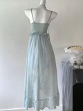 KYLETHOMASW  -  Korean Fairycore Midi Dress for Women Sweet Spaghetti Strap Halter Ruffles Birthday Party Dresses Summer Holiday Beach Vestidos