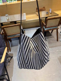 KYLETHOMASW  -  Ins Striped Canvas Tote Bag 2025 Summer New Large Capacity Casual Versatile Single Shoulder Underarm Bags