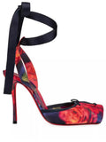 KYLETHOMASW  -  Women's New Summer Square Satin High Heel Sandals with Ankle Strap, Fashionable Party and Banquet Ballet High Heels