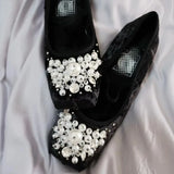 KYLETHOMASW  -  New Women's Shoes Exquisite Imitation Pearl Casual Shoes for Woman Fashion Ballet Flats Shoe Designer Shoes Zapatos Mujer