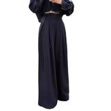 KYLETHOMASW  -  Early New Product Retro Temperament Drawstring Design Sense High Waist Hanging Sense Casual Mopping Pants Wide Leg Pants