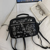 KYLETHOMASW  -  Cartoon Graffiti Mochila Trendy Underarm Mochilas Mujer 2025 New Boston School Bag Fashion Pillow Backpack Sweet Cool Backpacks
