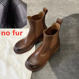 KYLETHOMASW  -  New Women's Chelsea Boots Retro Square Toe Women Ankle Boots Large Size Stretch female Cigarette Boots