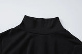 KYLETHOMASW  -  New High Collar Long Sleeve Ruched Sexy Mini Dress Women Fashion Fall Elegant Ruffles Club Party High Waist Solid Dresses