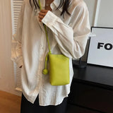 KYLETHOMASW  -  Korean Women's Casual Crossbody Bag High Quality Pu Leather Shoulder Bag Women' Commuter Crossbody Mobile Phone Bag With Pendant