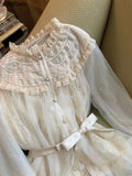 KYLETHOMASW  -  Spring French Retro Elegant Princess Blouse Women Lace Lolita Design Long Sleeve Tops Female Slim Fairy Korean Popular Clothes