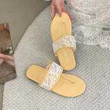 KYLETHOMASW  -  Summer Beach Slides Fashion Round Toe Women Flats Slippers Shoes Female Flip flops Flats Slippers Sandals Shoes For Ladies