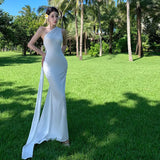 KYLETHOMASW  -  Evening Dresses Women Sleeveless Ribbon Elegant Ruched Backless Slim Holiday Wedding Cocktail Party Dress Ladies Sexy