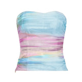 KYLETHOMASW  -  Y2K Spicy Girl Sexy Shell Print Off Shoulder Slim Fit Chest Hugging Vest Street Vacation Style Tight Fitting Versatile Top