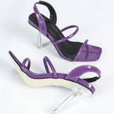 KYLETHOMASW  -  Solid color square Back Strap thin high heel sexy summer non-slip designer shoes fashion party open toe women sandal women shoes