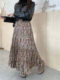 KYLETHOMASW  -   Winter Loose Maxi Skirts Women Chic Florals New Daily High Waist Streetwear Chic  Casual Printed Gentle Sweet