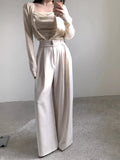 KYLETHOMASW  -  Drop Feeling Wide Leg Suit Pants Women Spring New High Waist Slimming Versatile Straight Leg Casual Long Trousers
