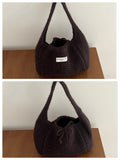 KYLETHOMASW  -  Korean Simple Knitted Shoulder Bags Sweet Y2k Aesthetic Casual Underarm Bag Streetwear Ins Bow Purses and Handbags Y2k Aesthetic