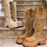 KYLETHOMASW  -  Original Designer Brand Embroidered Thick-soled Knee-length Boots for Women Hot Selling