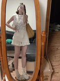 Kylethomasw Bow Print Tank Tops Kawaii Sleeveless Oversize T-shirts Women 100% Cotton Y2k Summer Korean Fashion Cutecore Clothing
