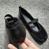 KYLETHOMASW  -  Women's Suede Mary Jane Flats Strap Design Split - Toe Comfortable Casual Shoes Stylish Daily/Lounge Footwear