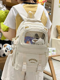 KYLETHOMASW  -  Ita Schoolbags Women Ins Kawaii Cute Ears High-capacity Transparent Bags Y2k Students Contrast Color Dopamine Fashion Backpacks