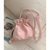 KYLETHOMASW  -  Korean Drawstring Women New Cloud Bag Versatile Single Shoulder Crossbody Bucket Bags