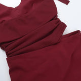 KYLETHOMASW  -  Pure Desire War Robe Advanced Sense Red V-neck Neck Dress Female Royal Sister Style Sexy Hot Girl Hip Skirt