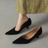 KYLETHOMASW  -  Autumn Simple Elegant 5cm High Heels Stiletto Womens Shoes Pointed Toe Black Etiquette Professional Single Shoes Wedding Shoes 1