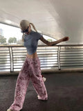 KYLETHOMASW  -  Y2k American Loose Slim Women Jeans High Waist Pink New Straight Pants Female Chicly Fashion Street Casual Woman Jeans