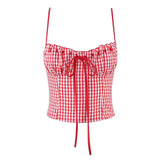 KYLETHOMASW  -  Summer Hot Selling Thin Shoulder Strap Polka Dot Tie Short Cute Vest for Women