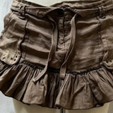 KYLETHOMASW  -  Y2k Ruffles Sexy Mini Skirts American Retro Spring Summer High Waist Women Skirts Solid High Waist Versatile Faldas Mujer