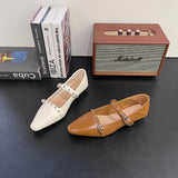 KYLETHOMASW  -  Tuizhi French-style shallow mouth soft Mary Jane shoes, summer new rivet retro niche lightweight