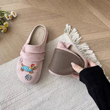 KYLETHOMASW  -  Retro Cute Women Slippers Design Ruffles Applique Fashion Pantuflas Spring Summer Outdoors Non-slip Soft Female Flipflop