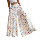 KYLETHOMASW  -  Summer Floral Pants Women's High Waist Loose Thin Wide Leg Skinny Versatile Straight Pants