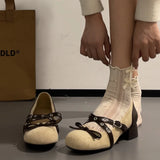 KYLETHOMASW  -  New Spring Vintage Thick Heel Women Mary Jane Shoes Concise Belt Buckle Shoes Female Elegant Party Dress Pumps