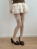 KYLETHOMASW  -  New Arrival Lace Jacquard Women Over Knee Socks Vintage French Elegant Cross Tie Thigh High Socks Lolita Dating Daily Stockings
