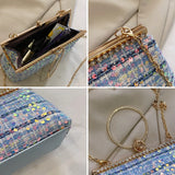 Kylethomasw Sequined Purses and Handbag French Style Women's Bag Luxury Crossbody Bags For Women Wedding Party Shoulder Bag PROM Clutch Bag