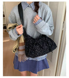 KYLETHOMASW  -  Korean Girl Heart Bow Printing Bag Female 2026 Sweet Fashion Luxury Design Crossbody Bagss Women Y2k Aesthetic Shoulder Handbags
