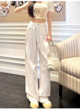 KYLETHOMASW  -  Pleated Wide Leg Jeans With a Hanging Feel Women's Summer Thin Design New High Waisted Loose Fit Slimming Straight Leg Mop Pants